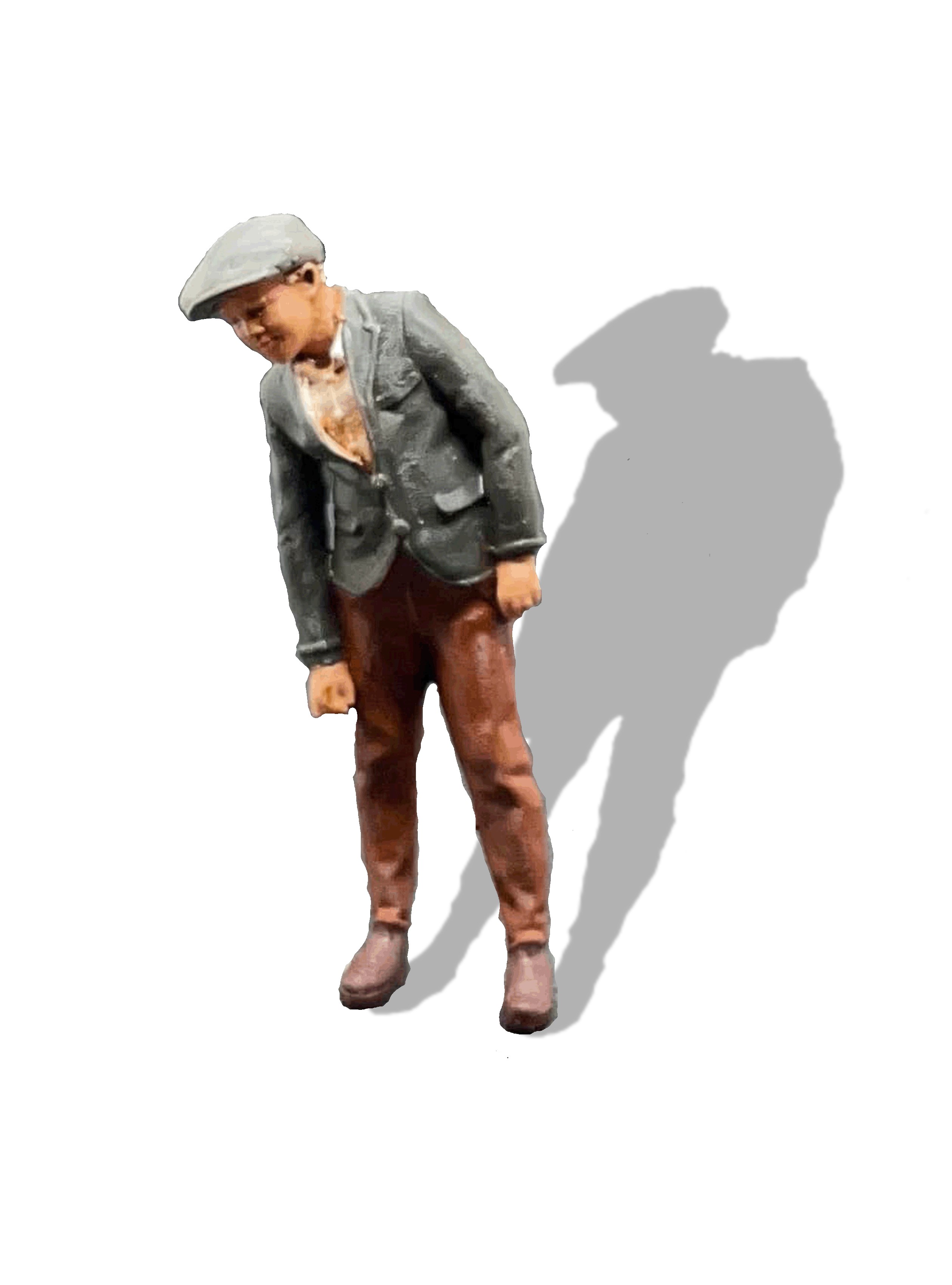 Junge mit Sakko und Schiebermtze" - Kind 3 - neue Figur 2023 von Figurendesign Volker Bauer 