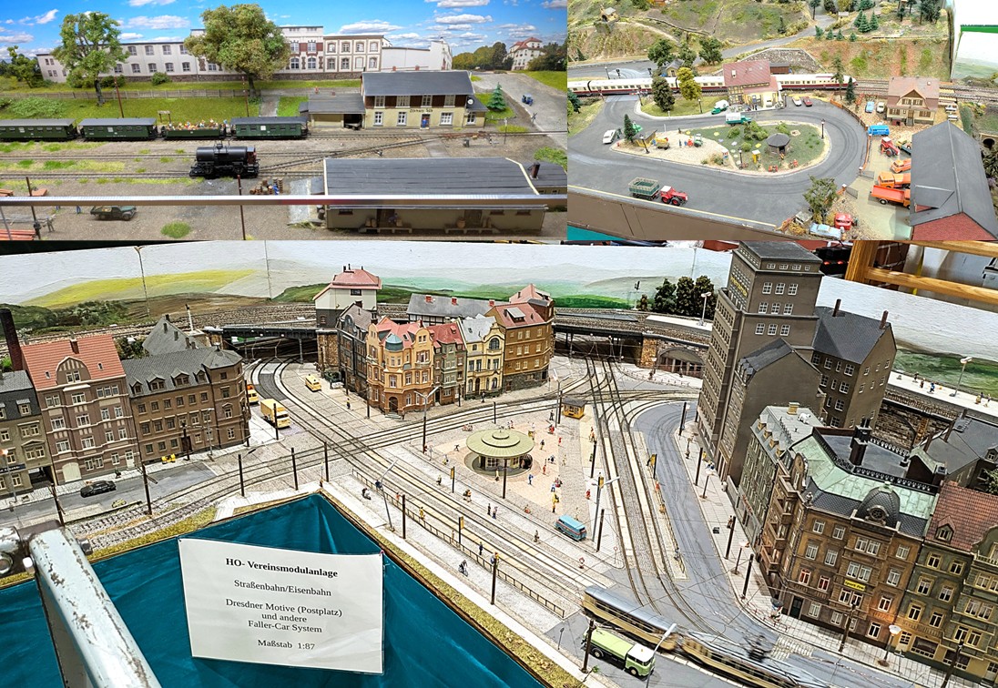 Folie 5: Bahnhof Oschatz und Dresdner Motive