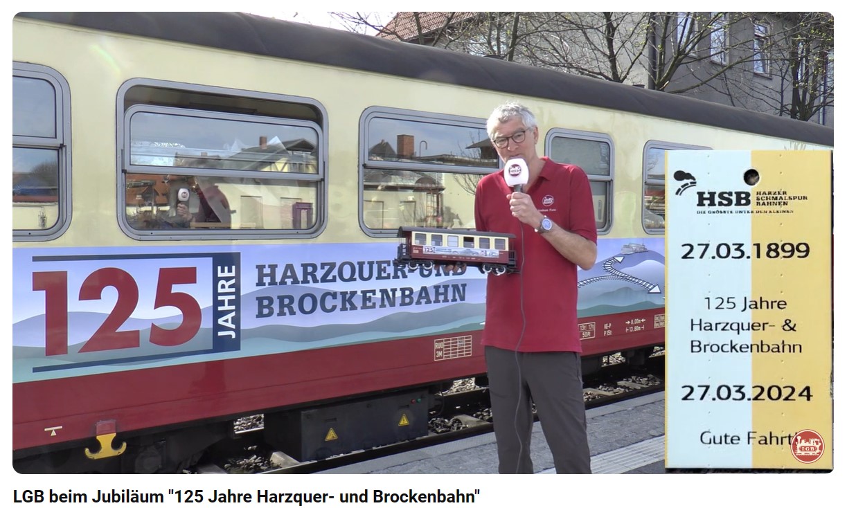 LGB beim Jubilum "125 Jahre Harzquer- und Brockenbahn" Einfach auf das Bild klicken und das Video kann auf dem LGB Youtube Kanal angesehen werden. Danke auch an Andreas Franz fr die herrlichen Aufnahmen.