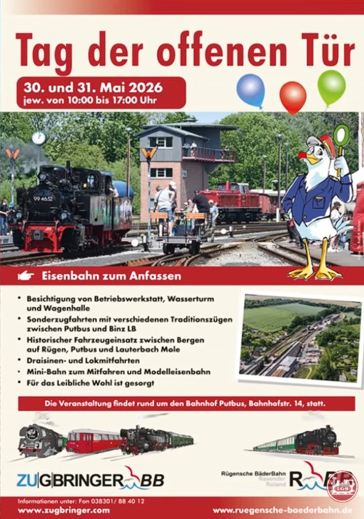 Hier geht es zum Download des Flyers zum Tag der offenen Tür. Übersichtsplan und Fahrplan sind ebenfalls enthalten.