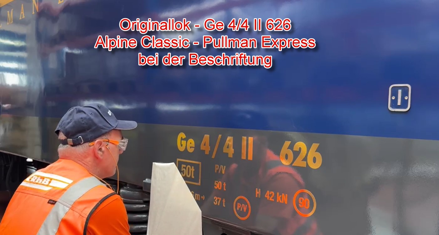 Danke an Hendrik Hauschild und LGB für das Video über die Folierung der Ge 4/4 II der RhB Nr. 626 im Layout Alpine-Classic - Pullman Express.