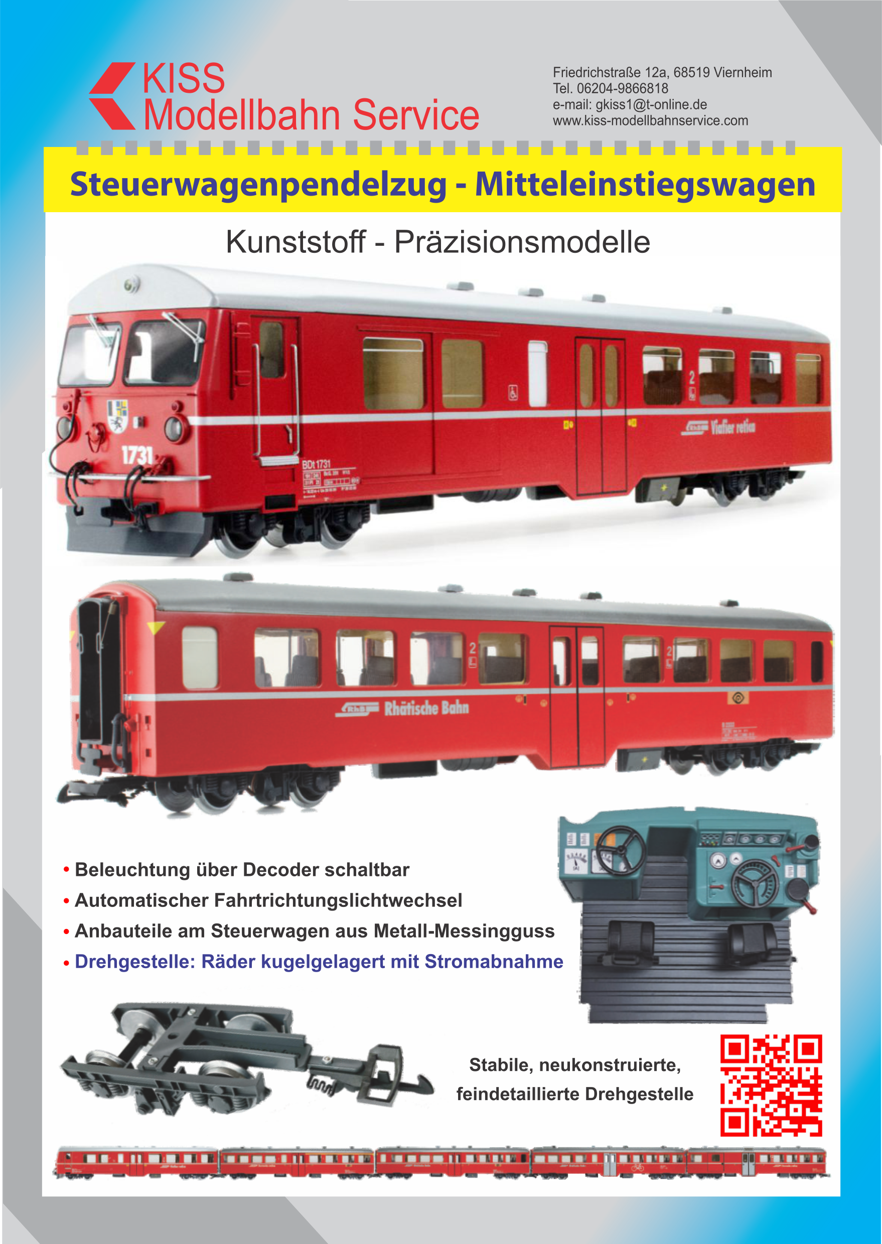 Informationen ber den Steuerwagenpendelzug mit Mitteleinstiegswagen. Flyer kann am Ende des Berichts heruntergeladen werden. 