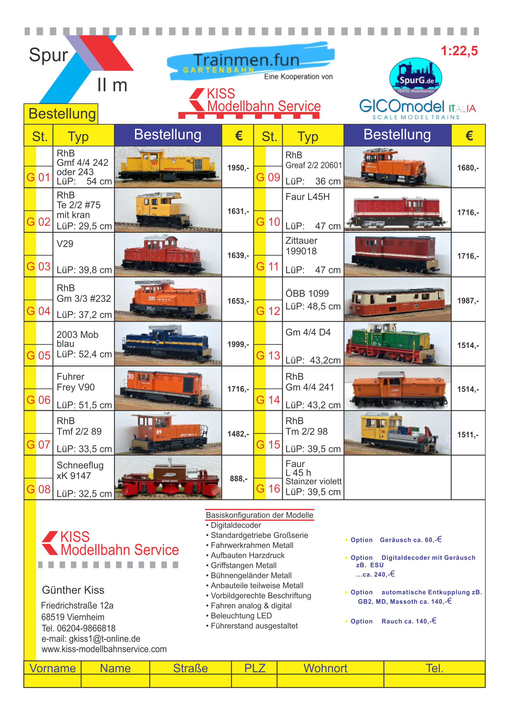 Hier sehen Sie die bersicht der verschiedenen RhB und FAUR Modelle. Einfach auf das Bild klicken und als pdf Downloaden. Die einzelnen Modelle stellen wir in Krze im einzelnen vor. 