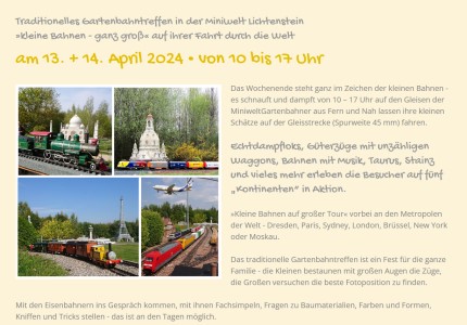 Gartenbahntreffen in der Miniwelt - Lichtenstein - Sachsen - Nahe Chemnitz , 13. und 14.04.202