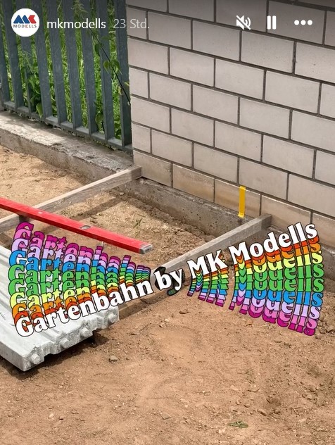In der Nähe von Frankfurt am Main entsteht eine Gartenbahn mit den vorgefertigten Betonteilen von MK Modells.