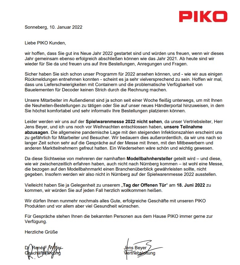 Originalschreiben als pdf von PIKO