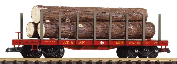 G Flachwagen mit Holzladung AT&SF - Atchinson, Topeka & Santa Fe, Neuheit 2024 von PIKO, Art. Nr. 38786