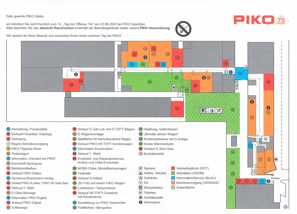 Der Flyer A4 fr die verschiedenen Stationen am Tag der offenen Tre. 