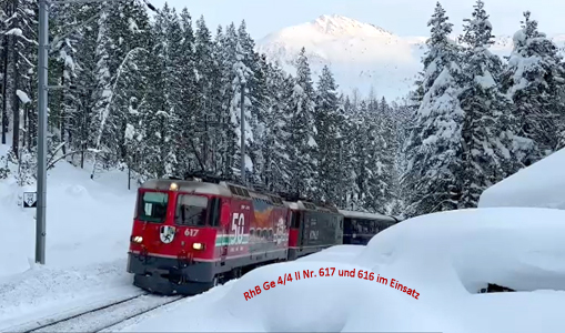 Ge 4/4 II der RhB Nr. 616 und 617 im Einsatz! 