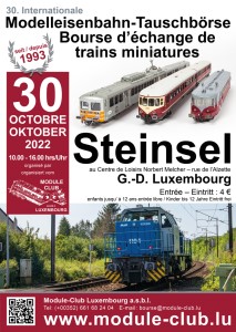 Termin - Tauschbrse am 30.10.2022 - in Steinsel Luxembourg. www.module-club.lu