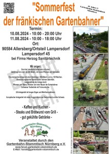 Sommerfest der frnkischen Gartenbahner 2024 am 10. und 11.08.2024