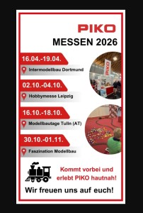 Bekanntgabe der Teilnahme auf Messen von PIKO 2026 