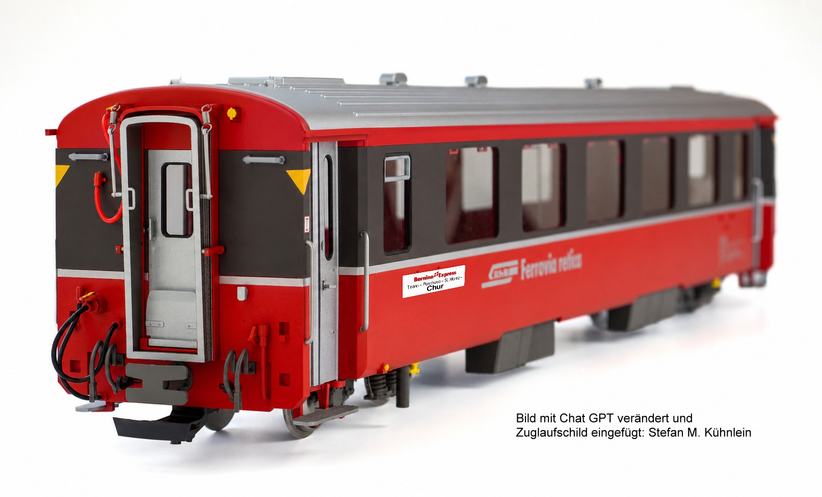Trainline Artikel Nummer 3335020 - RhB EW III - Bild mit Chat GPT und Zuglaufschild geändert.