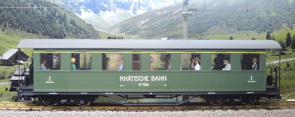 Beschriftungssatz passt zum 4-achsigen historischen Wagen A 1104 der RhB